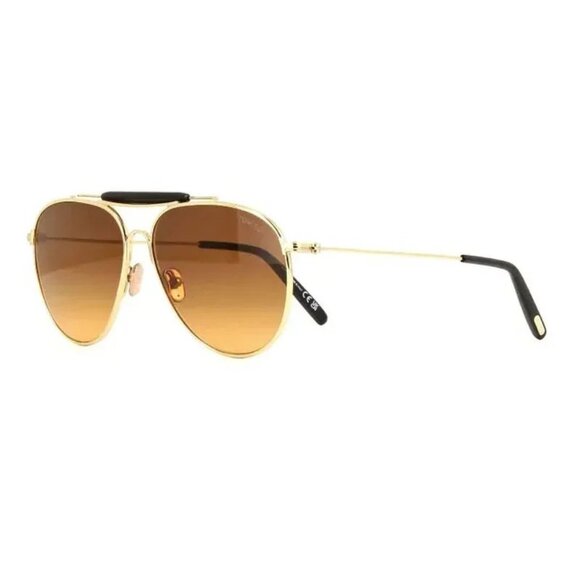 NEW TOM FORD SUNGLASSES GOLD BROWN MEN EYEWEAR TOM FORD - Picture 2 of 3